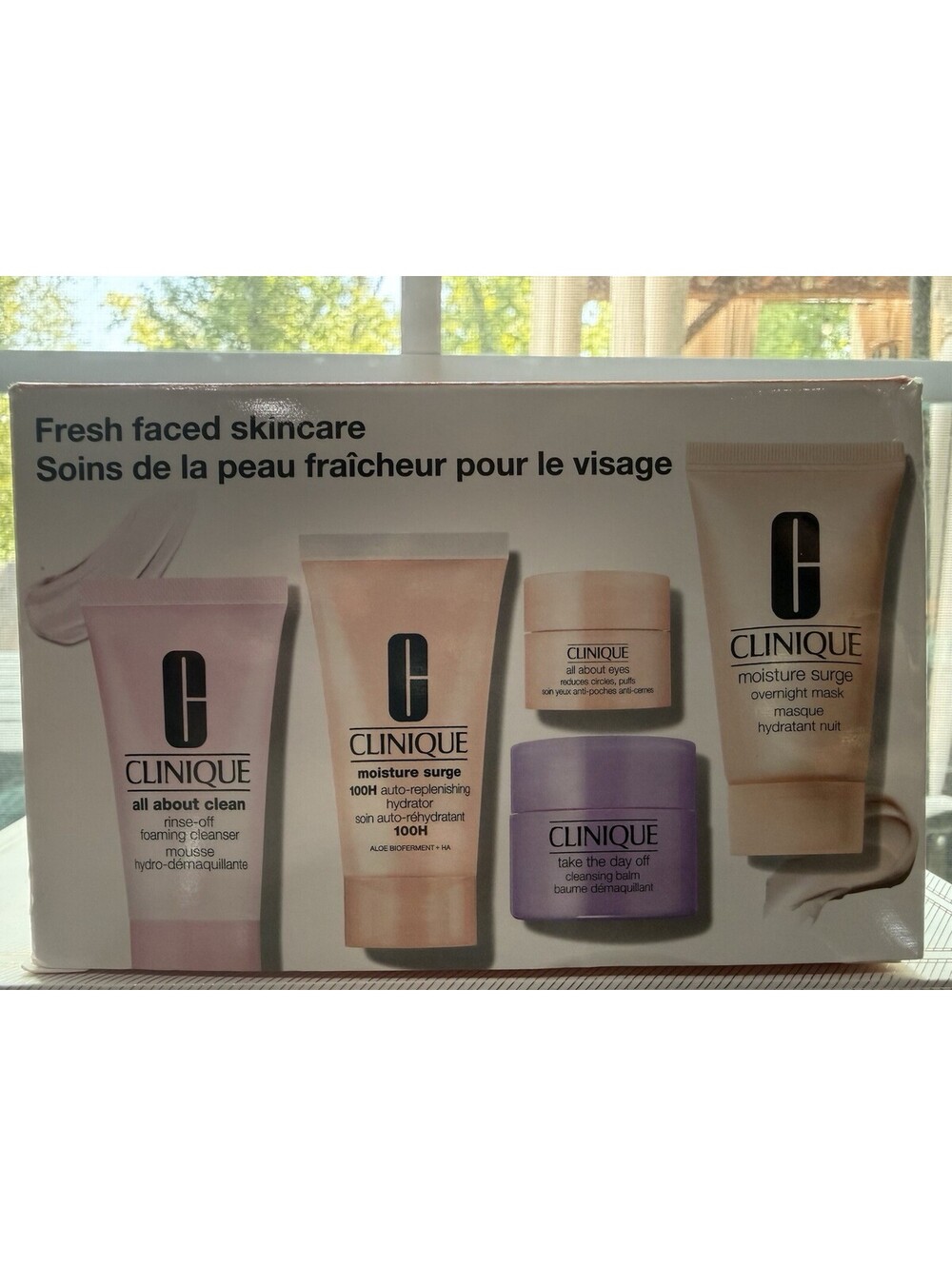 Clinique Fresh Faced Skincare 5-Piece Gift Set Moisture Surge Cleanser Eye Cream
